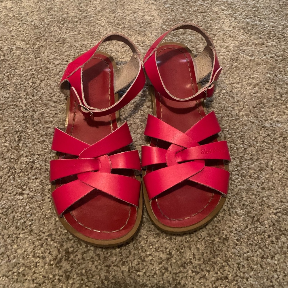 Red saltwater sandals